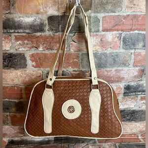 5 for $25🔥Walnut Brown Quilted Faux Leather Double Strap Handle Purse New